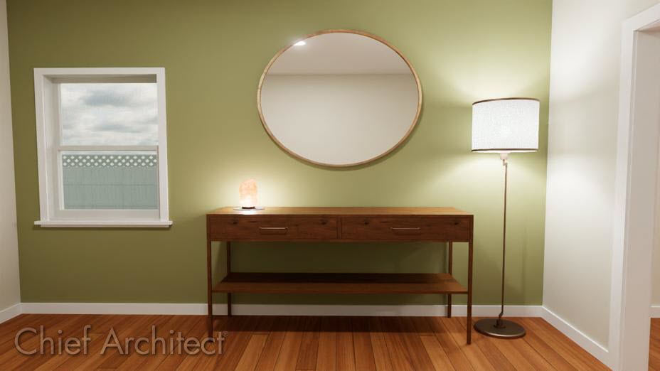 A console table can be created by modifying a base cabinet in Chief Architect. You can use the Base Cabinet tool to create a variety of furniture, including a console table.