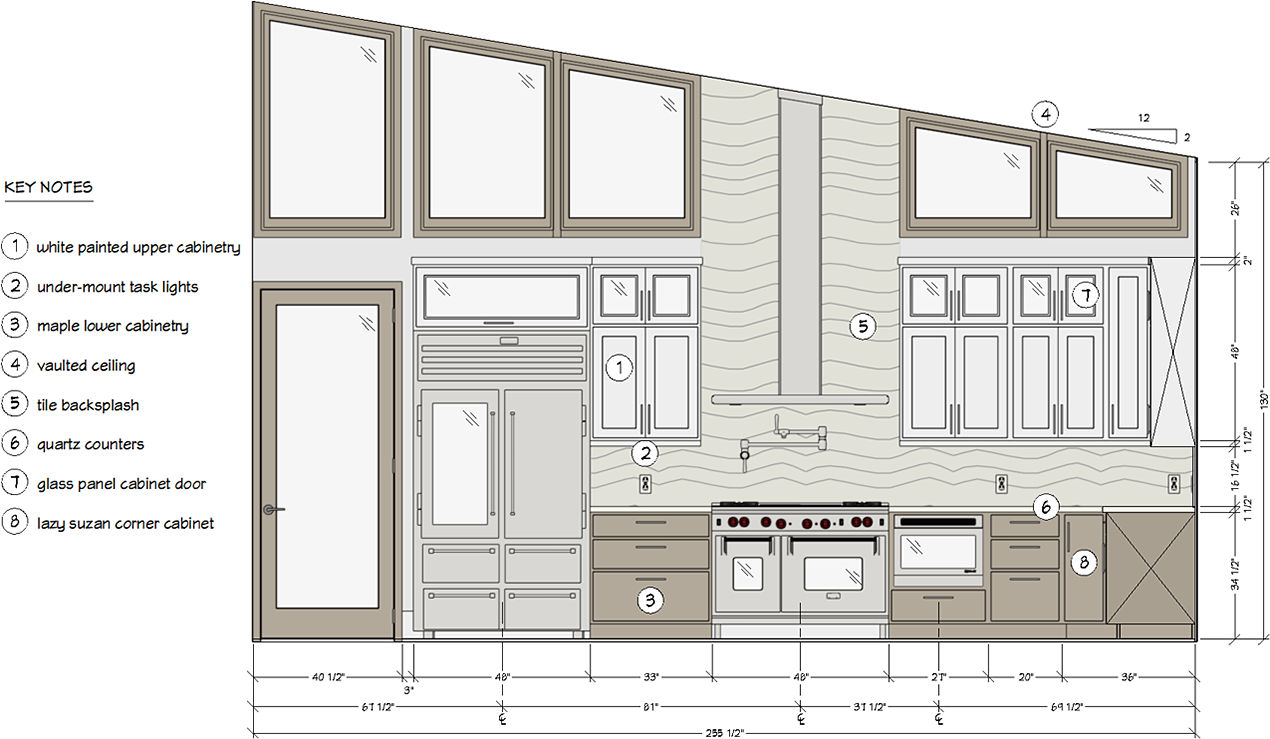 kitchen design and wall elevation in Chief Architect software