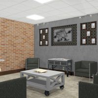Interior remodel for a car repair waiting room