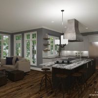 Jenna Mattison Open Kitchen design with rustic accents