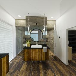 Large bathroom design by Shea Pumarejo.