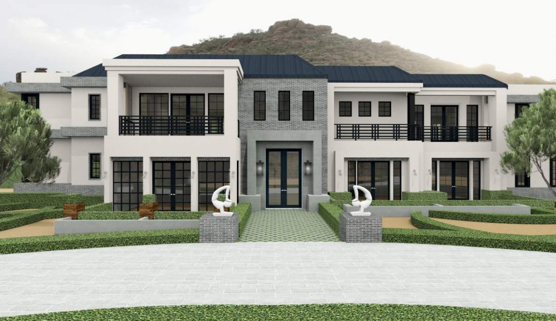 Home design captured mountain with views of the esteemed Camelback Mountain in Phoenix, Arizona.