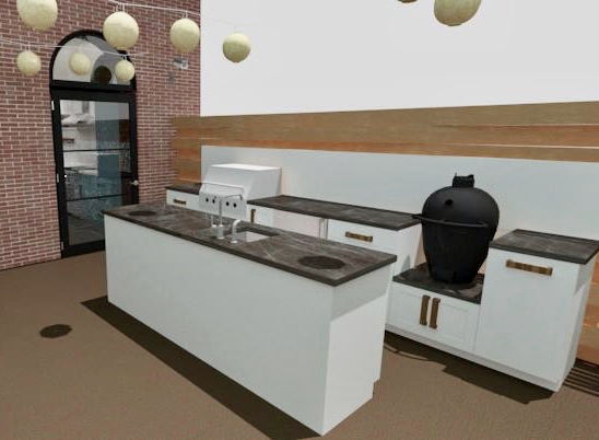 Roof top kitchen rendering