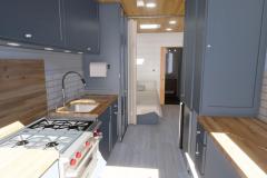 Emma Baumann's Rendering of a remodeled U-Haul converted to living space.