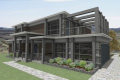 Ethan Smith's Modern, residential home design with exposed steel framing.
