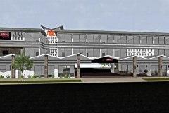 Elevation view of remodeled hotel