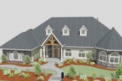 Michael Burt's Northern European house design with structural trusses and an open floor-plan design.