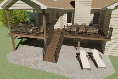 Back deck with lounge chairs