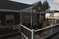 backyard patio with pergula