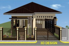 Rodante Bernabe's Residential home in the Philippines with a large front terrace, stucco siding and brick accents.