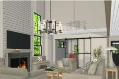 Sandra Luka's large open living room design with neutral accents.