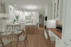 Stephanie Mazetta's Warm Modern kitchen design with a lot of cabinet storage and cool colors.