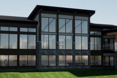Modern home with large open windows