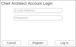 Chief Architect Account Login screen