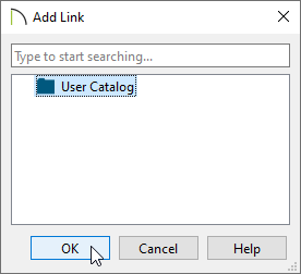 Add Link dialog where you can define where the link is placed