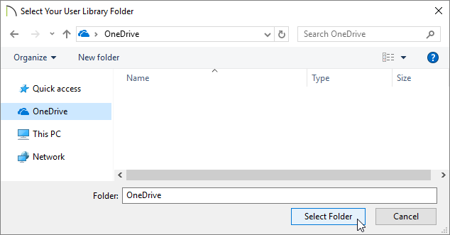 Select Your User Library Folder dialog