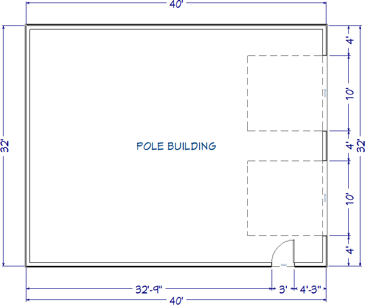 Floor plan with doors, dimensions, and a room label