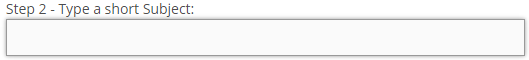 Input field where the subject of the problem can be specified
