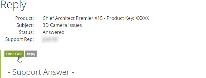 Click on the Close Case button
