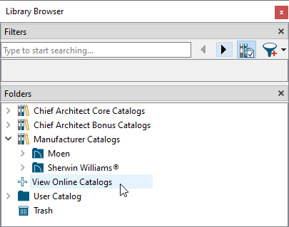 Select the View Online Catalogs option